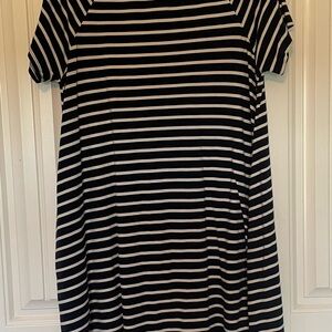 Umgee Navy and White Striped Mini Dress
